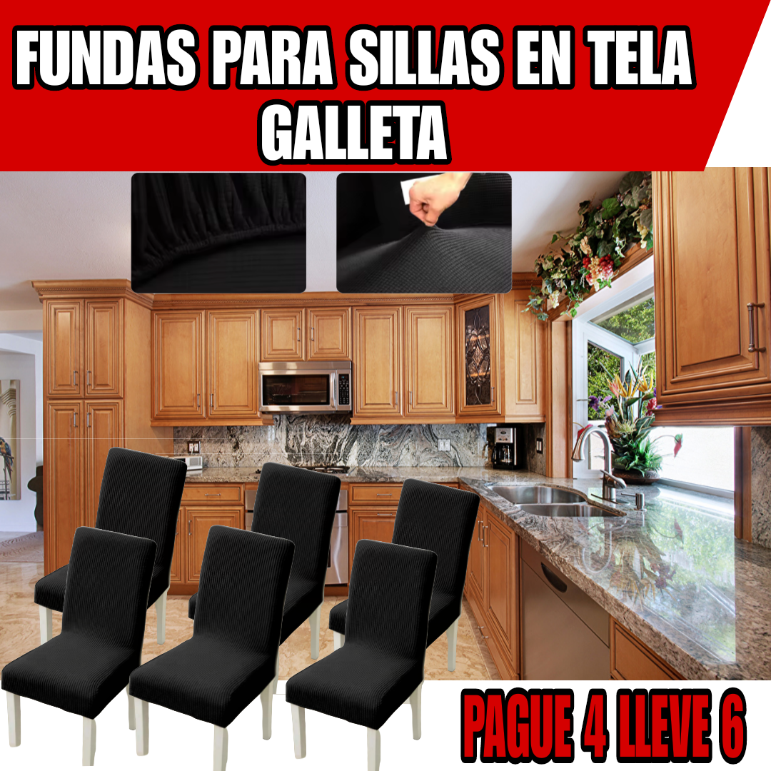 !Oferta imperdible! fundas para sillas en Tela Galleta PAGUE 4 LLEVE 6