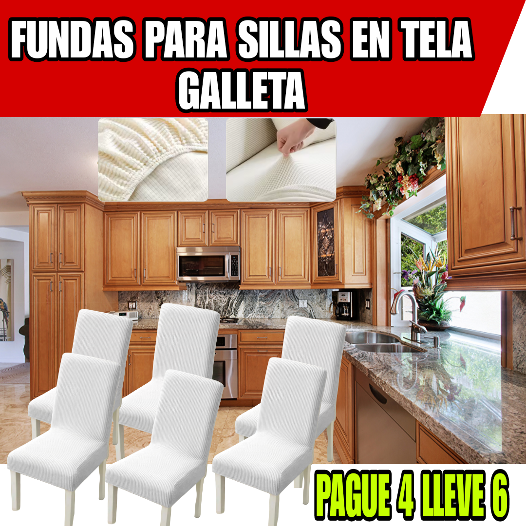 !Oferta imperdible! fundas para sillas en Tela Galleta PAGUE 4 LLEVE 6