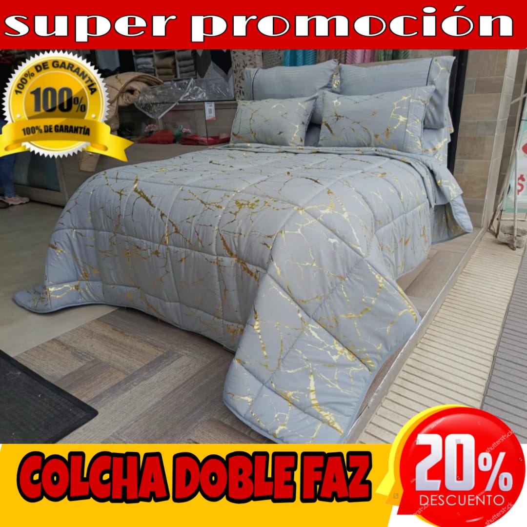 COLCHA TIPO ESPAÑOLA EDICION LIMITADA GRIS Y DORADO 5/5⭐️⭐️⭐️⭐️⭐️