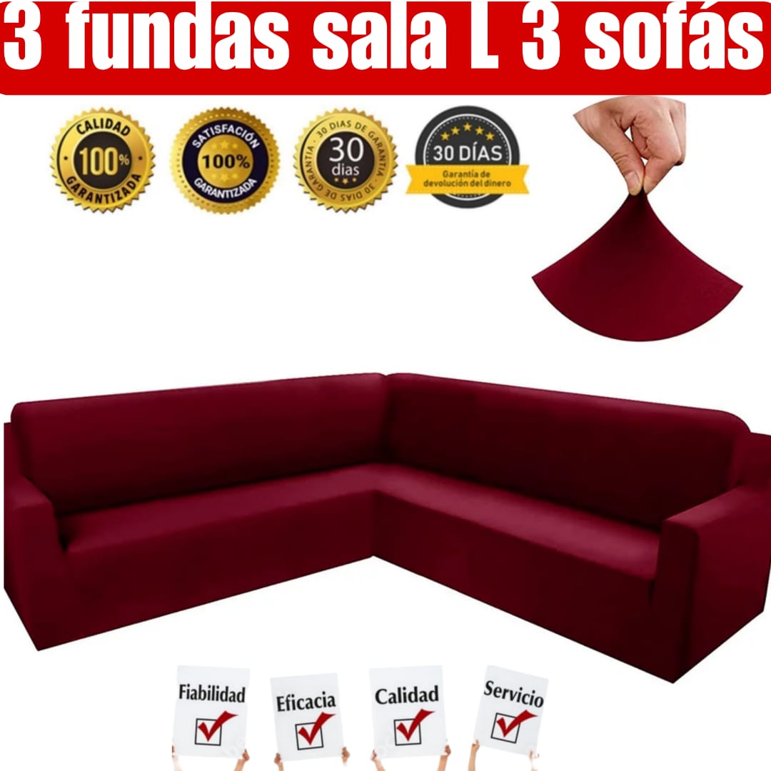 OFERTA EN FUNDAS AJUSTABLES PARA SALA L 3 SOFAS ⭐⭐⭐⭐⭐5/5