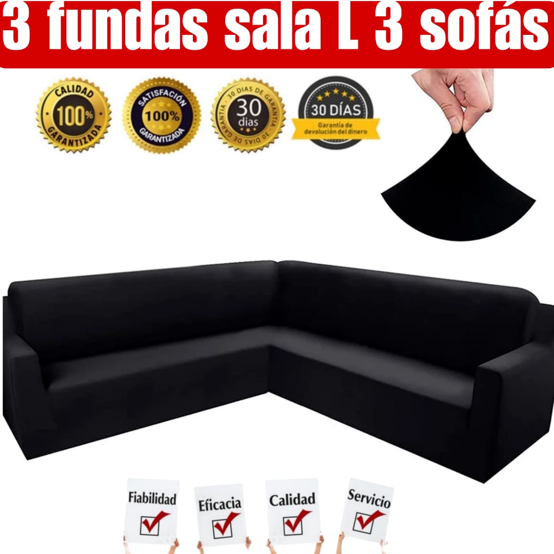 OFERTA EN FUNDAS AJUSTABLES PARA SALA L 3 SOFAS ⭐⭐⭐⭐⭐5/5