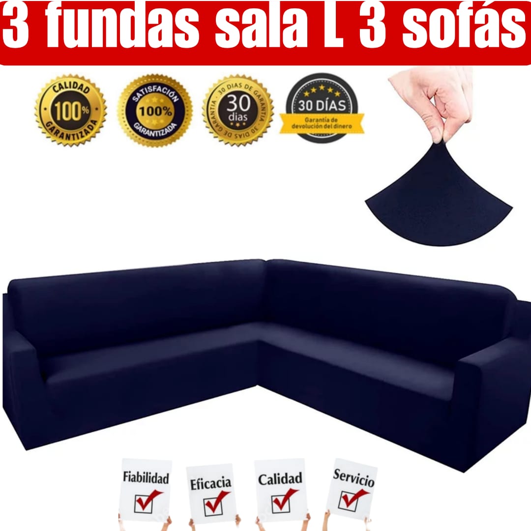 OFERTA EN FUNDAS AJUSTABLES PARA SALA L 3 SOFAS ⭐⭐⭐⭐⭐5/5