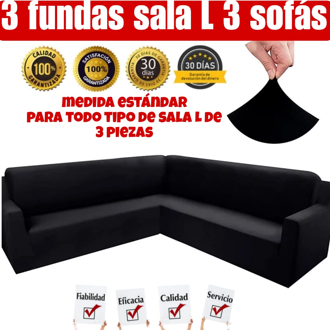 OFERTA EN FUNDAS AJUSTABLES PARA SALA L 3 SOFAS ⭐⭐⭐⭐⭐5/5