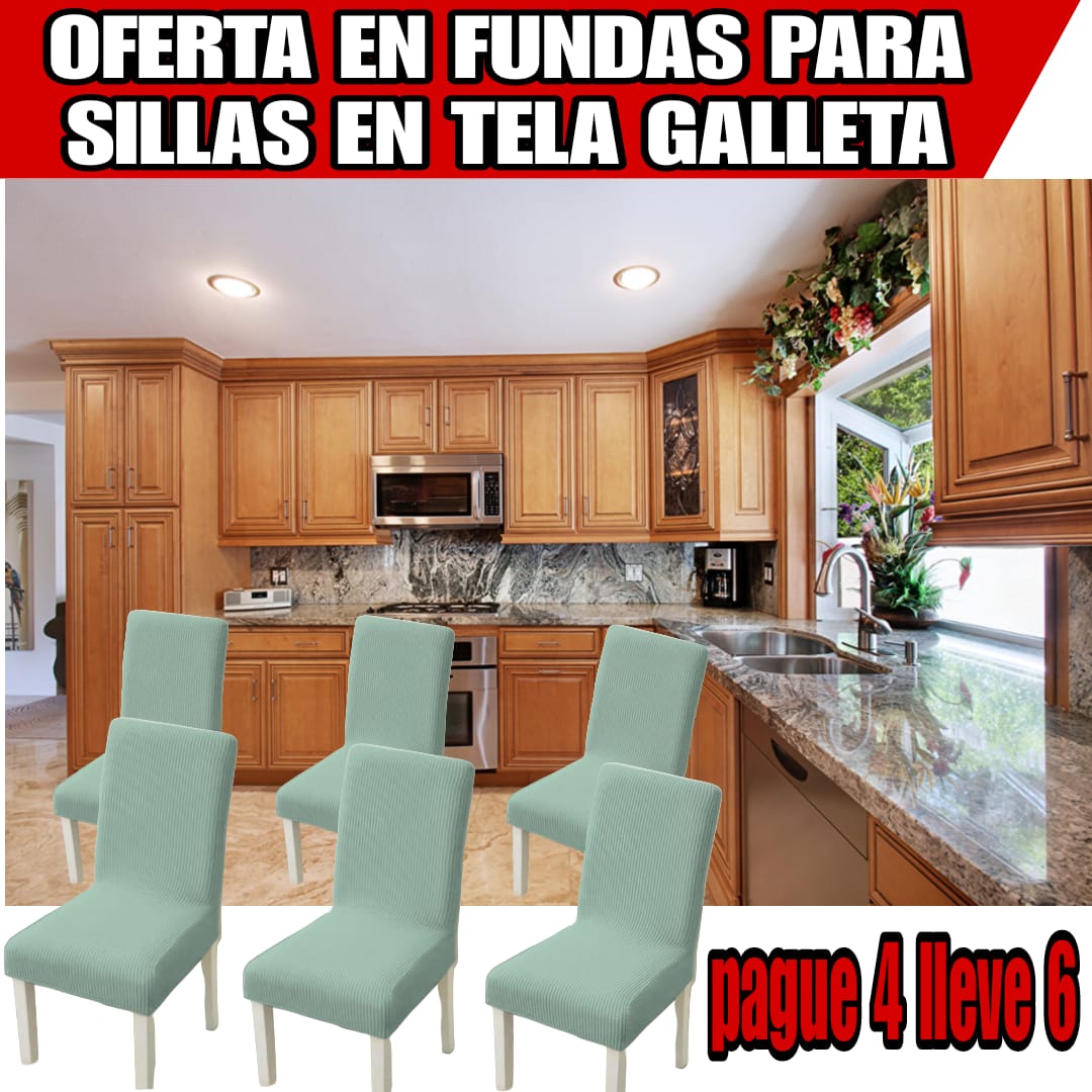 !Oferta imperdible! fundas para sillas en Tela Galleta PAGUE 4 LLEVE 6