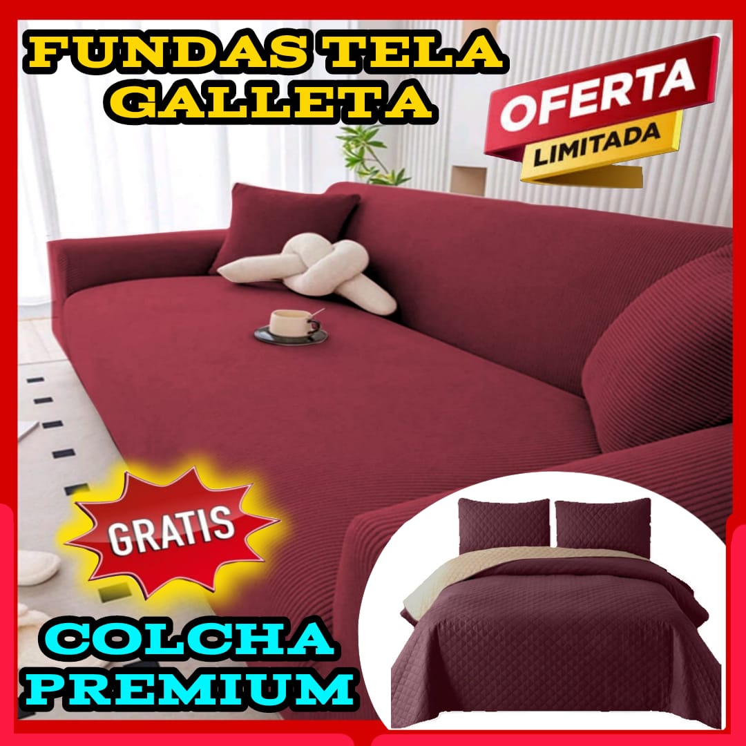 ¡Oferta Especial! Funda en Tela Galleta GRATIS Colcha para Cama Doble ⭐⭐⭐⭐⭐5/5