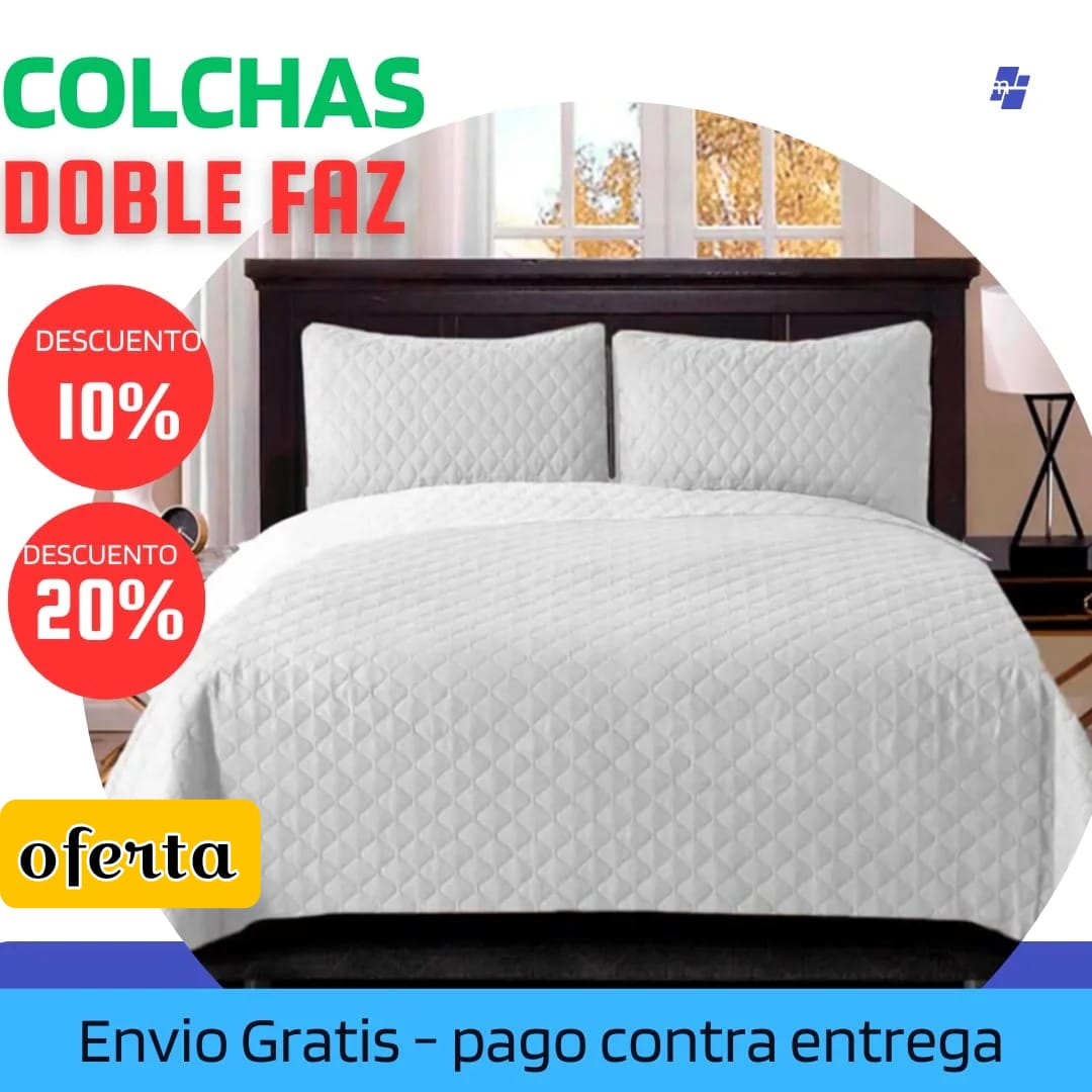 COLCHA PREMIUM DOBLE FAZ BLANCO-BLANCO  5/5⭐️⭐️⭐️⭐️⭐️