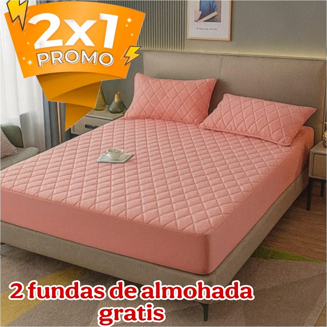 PROMOCION EN CUBRE COLCHON PAGUE 1 LLEVE 2 +4 fundas de almohada  ⭐⭐⭐⭐⭐5/5
