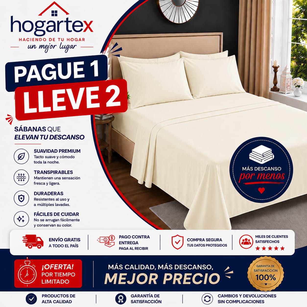 OFERTA EN SABANAS PAGUE 1 LLEVE 2 ⭐⭐⭐⭐⭐5/5