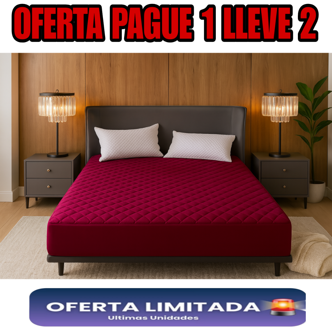 PROMOCION EN CUBRE COLCHON PAGUE 1 LLEVE 2 +4 fundas de almohada  ⭐⭐⭐⭐⭐5/5