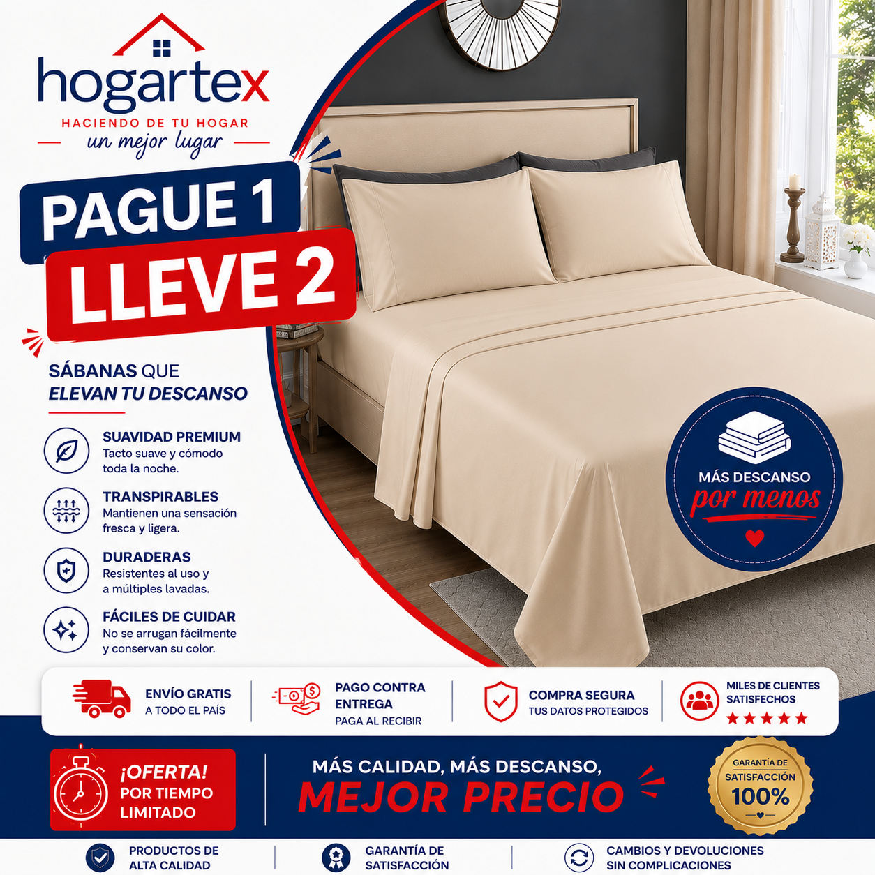 OFERTA EN SABANAS PAGUE 1 LLEVE 2 ⭐⭐⭐⭐⭐5/5
