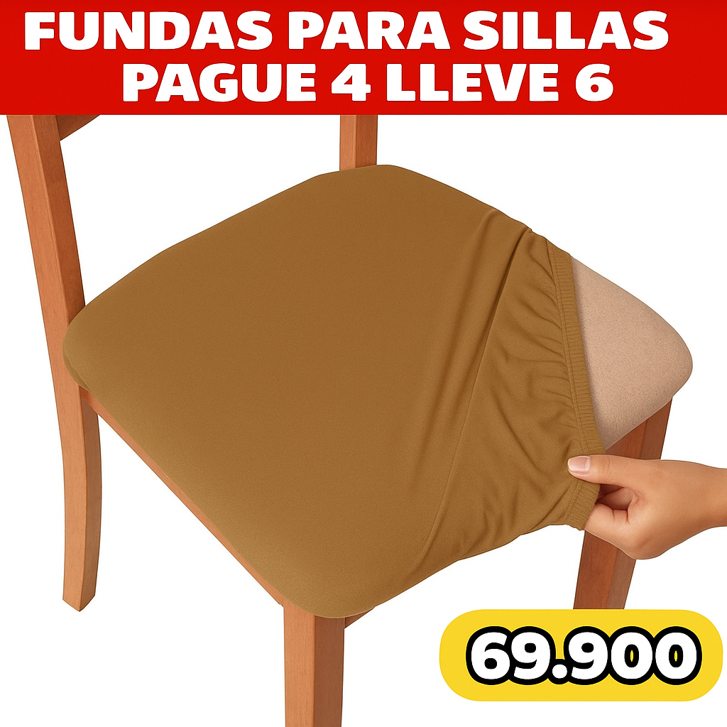 FUNDA AJUSTABLE PARA SILLAS DE COMEDOR SIN ESPALDAR⭐️⭐️⭐️⭐️⭐️5/5